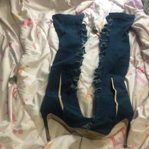 Chase & Chole over knee jean boot